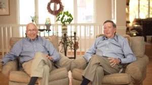 Bill Park (MBA ’73) & Jim Martin (MBA ’73) sitting in chairs